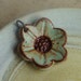 Pistachio Mint and Sepia Brown Flower Ceramic Pendant, stoneware clay, for your feminine side