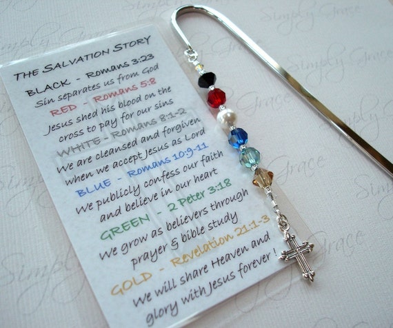 Story of Salvation bookmark .. crystal by simplygracedesigns