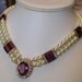 Reserved for haroldoboyle Please..Royal Purple Rhinestone with Clear Rhinestones Necklace and Earrings