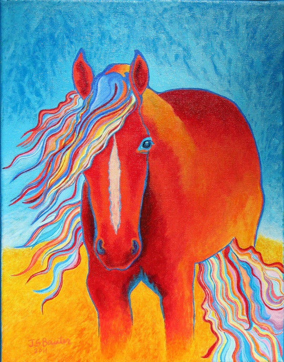 Etsy Sale Horses in art Acrylic Painting On by AnimalArtByJodi