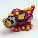 Lampwork Sculpture Baby Yellow and Red Dragon Focal Glass Bead by Izzybeads SRA