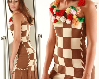 Art Boho Hippie Wearabel Art Flower Basket dress