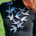 Swallows' flock Chic Statement Felt Wearable Art necklace