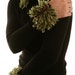 Chic Ladybug Removable 3D Grass Collar/Cuffs Wearable Art sweater