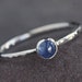 IN STOCK Plumeria - Blue Sapphire and Sterling Silver Ring Stackable Size 6