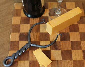 Cheese knife hand forged by Blacksmith, Wire cheese slicer, Iron anniversary, knife for your cheese board, 6th anniversary, Iron Gift