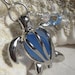 Turtle Sea Glass Necklace -Cornflower Blue Sea Glass Glimmer Locket
