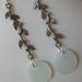 Sea Glass Earrings - Sea Foam Seaglass - Twisting Vines