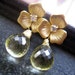 Petite Flower Earrings--lemon topaz