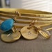 Custom initial bangle bracelets, Personalized bangles, birthstones, set of 5, bridesmaid gifts, wedding party gifts