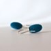 teal bead crochet silver earrings olivary