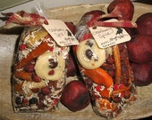 Cranberry-Spice Potpourri with mini Cranberry-spice beeswax and organic soy Melting Tarts plus orange pieces