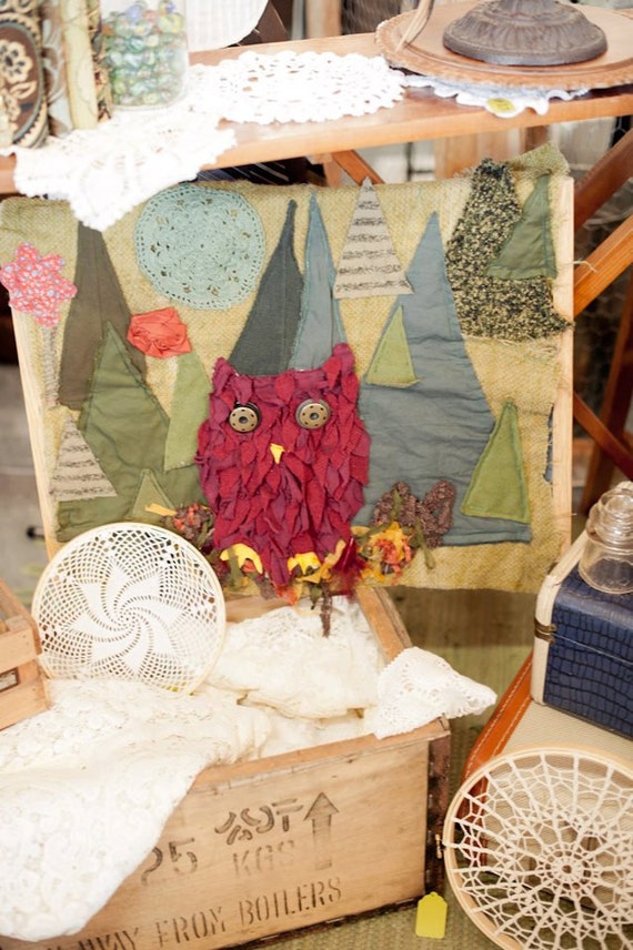 Items similar to Fabric Owl Wall Hanging on Etsy
