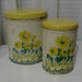 RESERVED Pair of 40s Yellow Tin Canisters