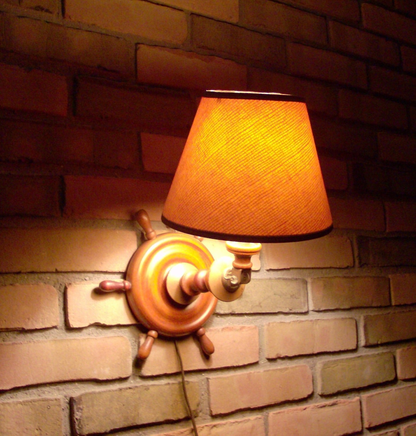 Wall Hung Wooden Lamp by fromlosttofound on Etsy