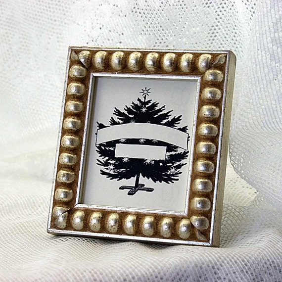 Silver Boule Picture Frame Tiny Mini Format