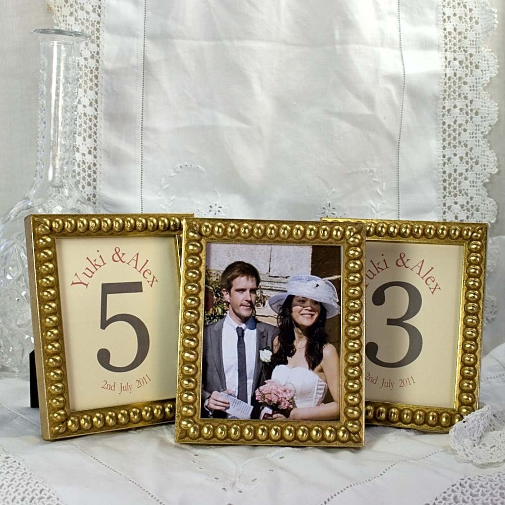 10 Gold Frames 4x5 inch Table Numbers or Photos for Wedding