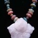 SALE - 30 PERCENT OFF - Fancy Jasper and Rose Quartz Flower Necklace