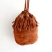 VTG Italian Suede Fringe Bucket Knapsack Backpack