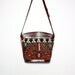 VTG Turkish Kilim Tapestry and Leather Bucket Bag Satchel