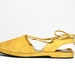 Vtg 90's Mustard Nubuck Lace Up Platform Sandals 8.5