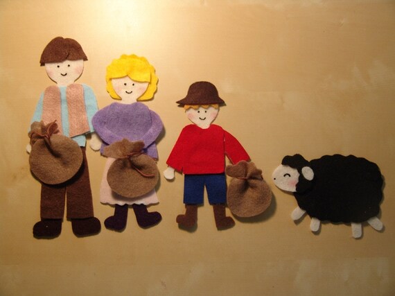 Items similar to Baa Baa Black Sheep Felt Set on Etsy