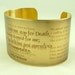 Emily Dickinson Literary Poetry Brass Cuff Bracelet - The carriage held but just ourselves and Immortality
