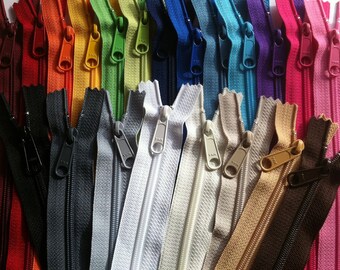 Ykk Purse Zippers with a Long Handbag Pull (25) Piece Sampler Pack- Available in 7,8,9,10,12,14,16,18 and 24 Inch
