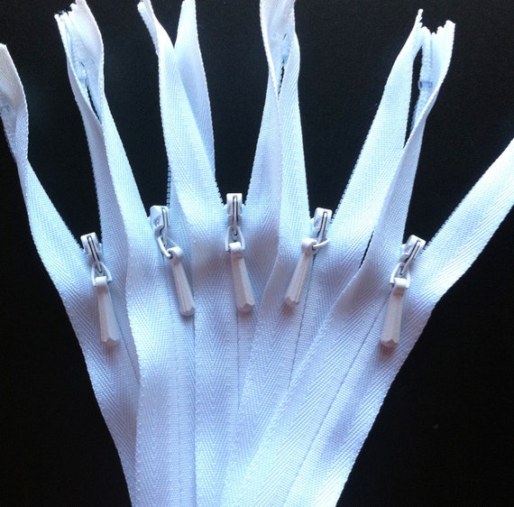 26 Inch INVISIBLE Zippers YKK 10 Pieces Color 501 WHITE