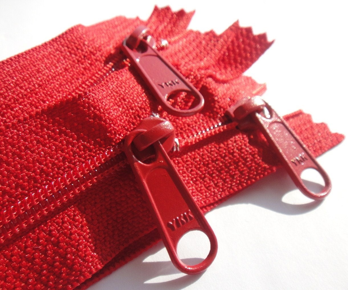 Zippers YKK Long Handbag Pull Purse Zippers Color 519 RED 5