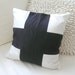 Pillow cover modern black white cross