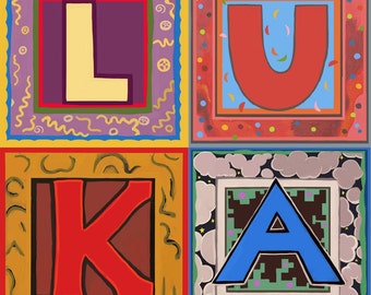 Items similar to Alphabet Letters Stuffed and Embroidered in Felt on Etsy