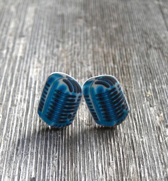 Items similar to Vintage Microphone Earrings on Etsy