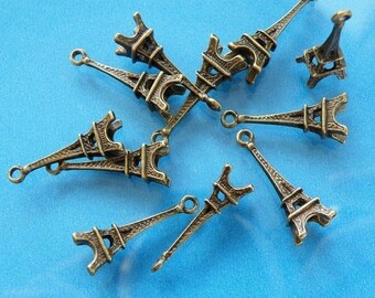 Eiffel Tower Pendants 10pcs 23x8mm Antique Bronze Eiffel Tower Charms 20545