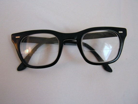 Items Similar To Vintage Black Frames Eyeglasses Retro Military Bcg Halo On Etsy