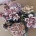 Vintage Antique Capodimonte Ceramic Sculpted Flowers Centerpiece Majolica Italy