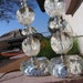 ON HOLD RESERVED Vintage St. Clair Glass Paperweight Lamps Finial / Clear Art Glass flowers bubbles
