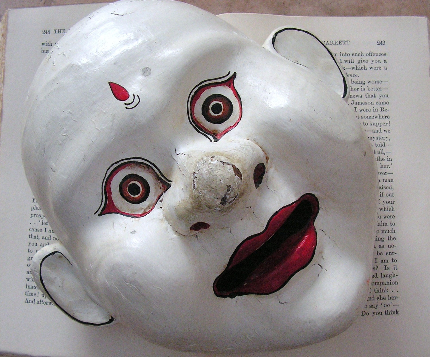 ON HOLD Vintage Paper Mache Mask Wall Hanging Decor Folk Art