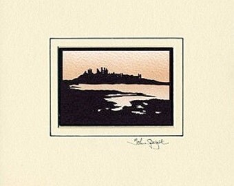 Dunstanburgh Castle (UK) Hand-Cut Papercut