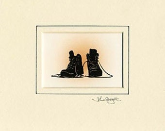 Walking Boots Hand-Cut Papercut
