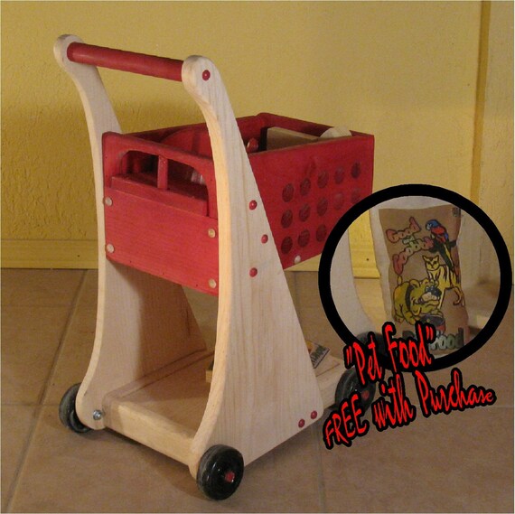 Toy Food and Shopping Cart with Doll Seat