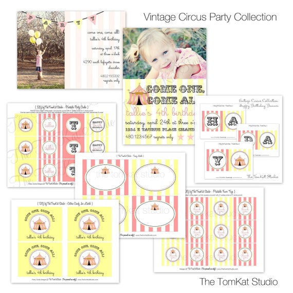 Vintage Circus - FULL Printable Party Collection by The TomKat Studio Il_570xn