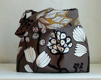 Funky Tree Fabric Pleated Hobo Handbag / Purse - READY TO SHIP