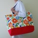 Swirly Flowers XL Extra Large BIG Tote Bag / Beach Bag - Ready to Ship