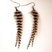 Tiger stripe dangler feather earrings