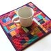 Mini Quilt Patchwork Mug Rug - Multicolor Shot Cotton Fabrics