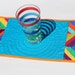 Blue Patchwork Table Runner, Mini Quilt, Summer Table Decor