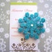 Turquoise Blue Glittery Felt Snowflake Clip