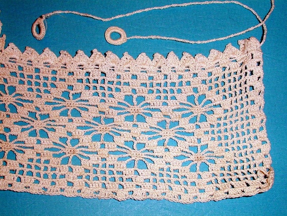 Vintage crochet yoke,  filet and spider web design