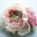 Wedding flower clip Pink Fascinator, brooch, corsage, large hair clip, pink lime green, bridal hair piece, dramatic hair clip SALE